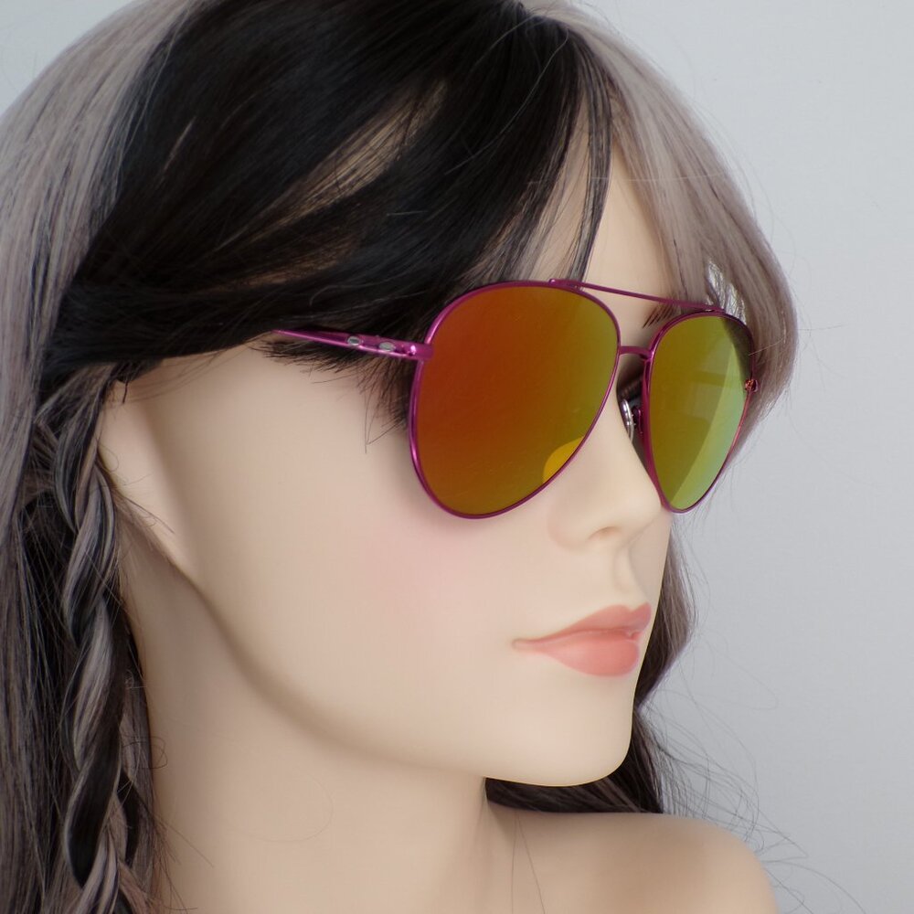 Isabel Marant Colorful Gradient Mirror Aviator Shades, Bright Metallic IM0011